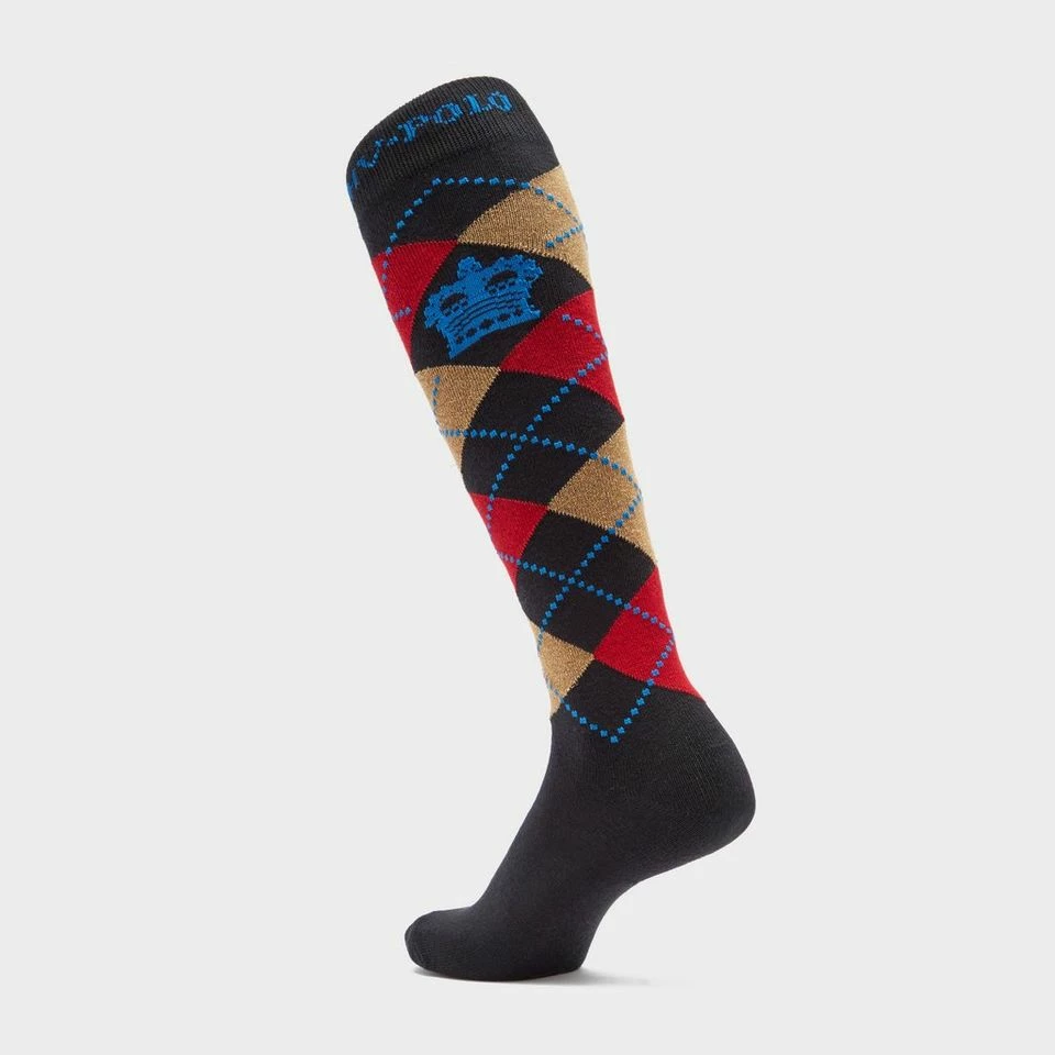 HV Polo Argyle Socks Black/Red/Gold 2 HV Polo Argyle Socks Black/Red/Gold - Image 2