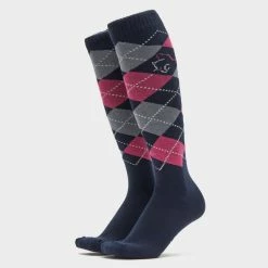 Platinum Adults Argyle Cotton Socks Navy